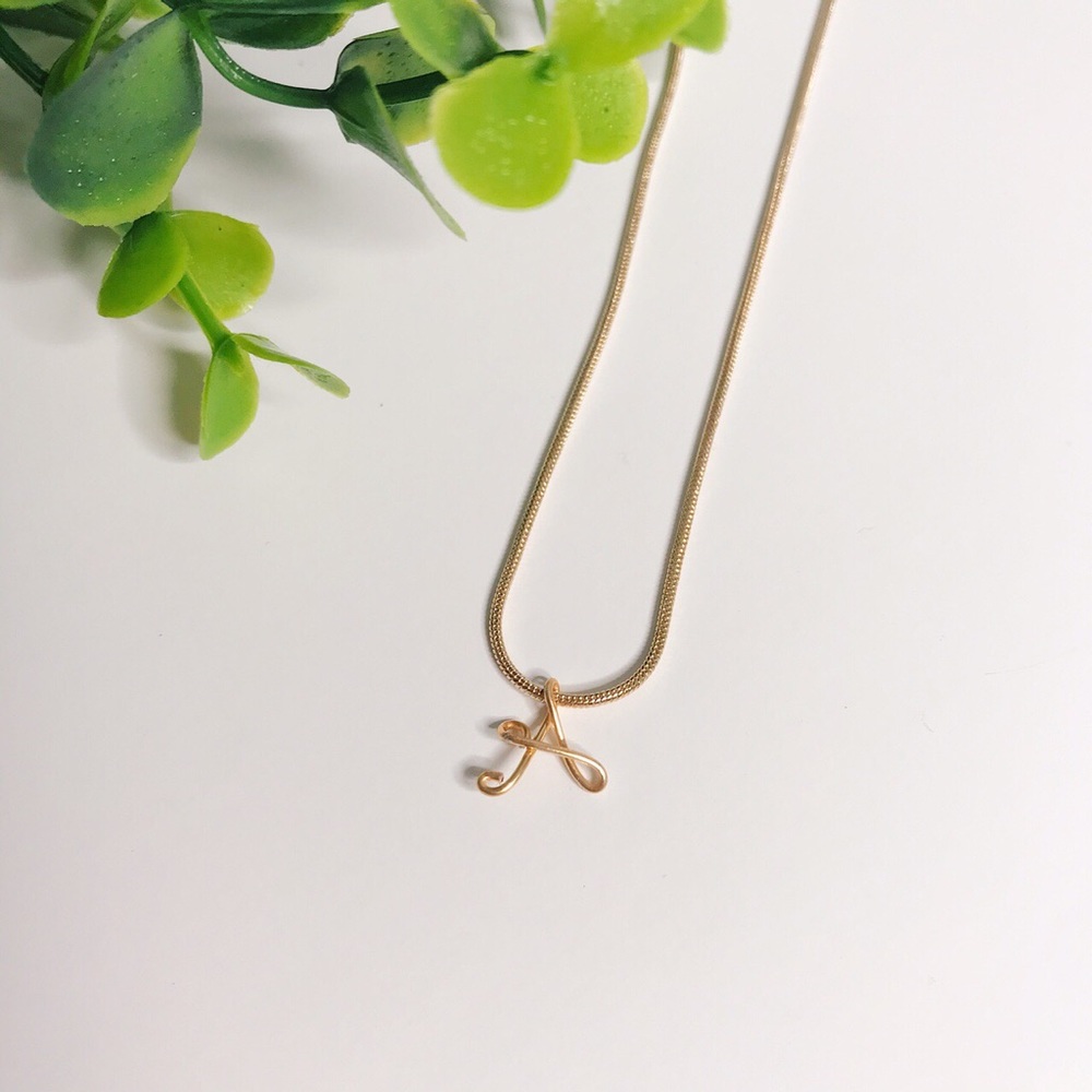 Custom letter gold necklace